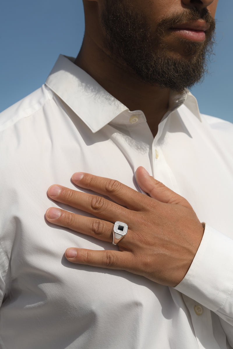 Homme Sirr Bague Chevalière silver2