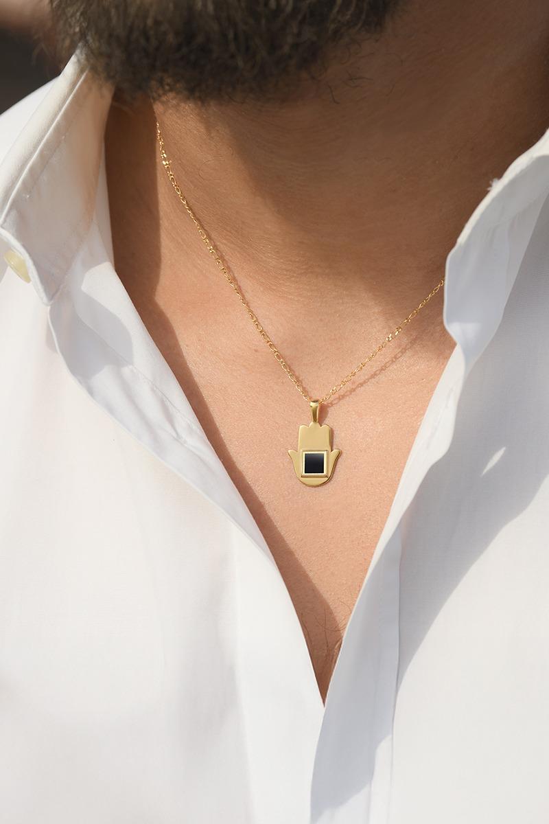 Homme Sirr Main de Fatima Collier1