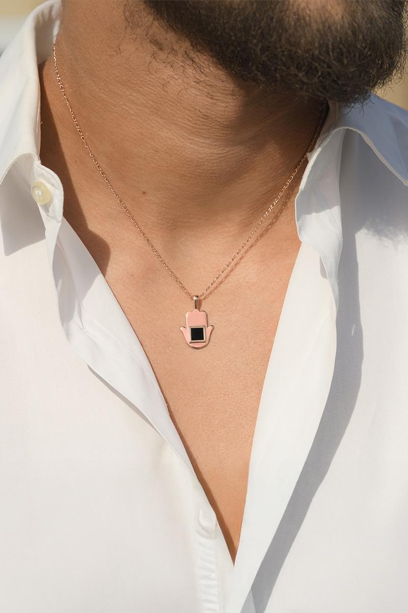 Homme Sirr Main de Fatima Collier rose gold2