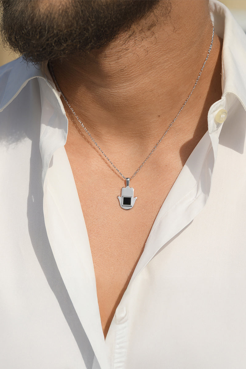 Homme Sirr Main de Fatima Collier silver1